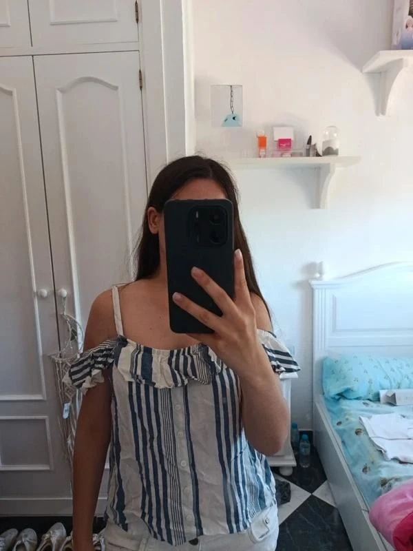Top Rayas Marineras Hombros Descubiertos Lefties - Talla M